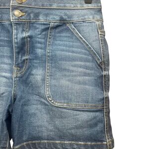 One5One Denim Shorts Women 10/30 Blue Excellent Mid Rise Double Button Utility